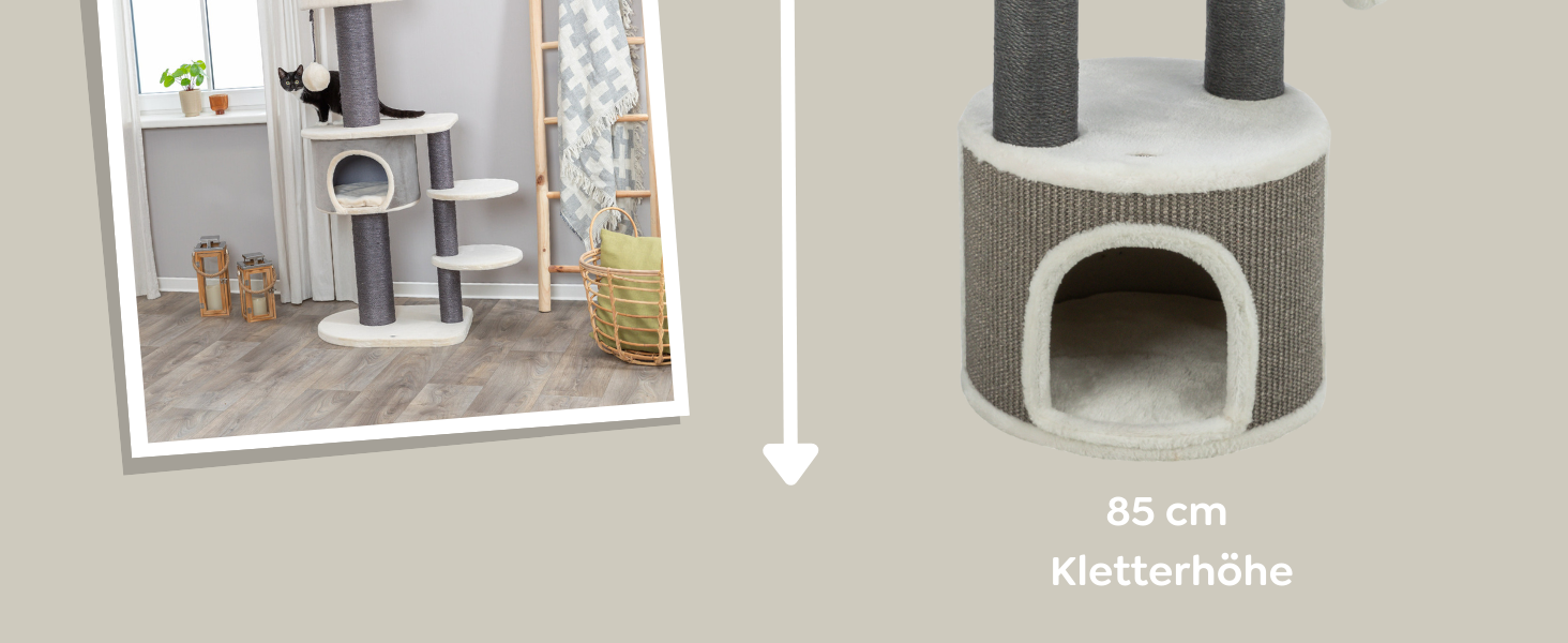 Дерев'яний кігтеточка TRIXIE Marco 114 см – багатоповерхова, з місцями для відпочинку та іграми