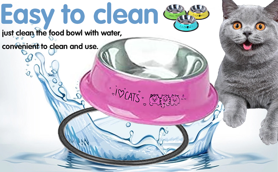 Набір мисок для котів Katzennäpfe: 4 шт. з нержавіючої сталі, протиковзкі, для води та корму, підходить для котів та цуценят