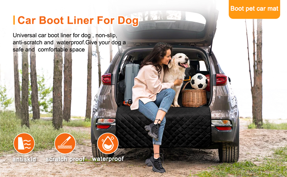 Захист для багажника автомобіля для собак з боковими та захистом краю багажника - універсальний килимок для багажника для собак. Водостійкий та стійкий до подряпин. Килимок для багажника автомобіля для собак, SUV, Van та універсалів