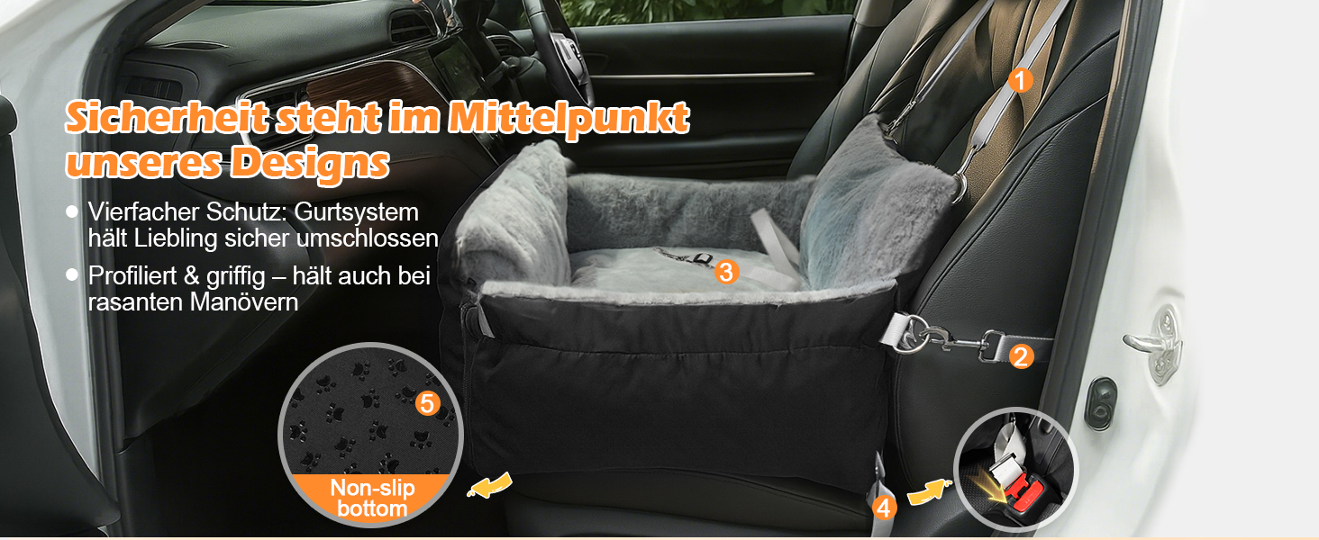 Автомобільний лежак для собак 3-в-1 – переносна лежанка для маленьких собак, з розкладною поверхнею, м'яким матрацом, для переднього та заднього сидіння, чорний