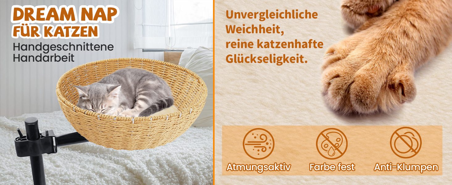 Кігтеточка-ліжко для кота на стіл: обертання 360°, регульована висота, без свердління. Підвищене котяче ліжко над столом. Тримає кошеня/кота поруч. Зручне ліжко для кота з подушкою для тварин.