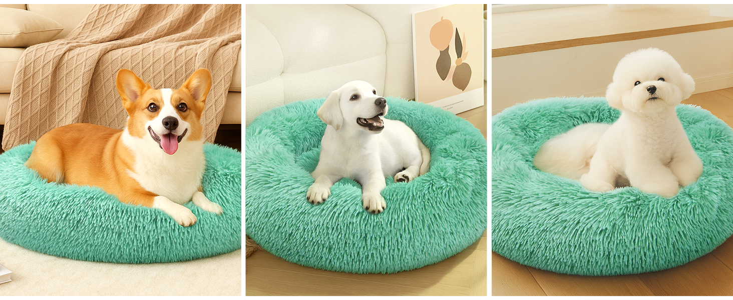 М'яке ліжко для собак та котів, зручне та тепле, антистрес, для маленьких та середніх порід, блакитне (50 см)
