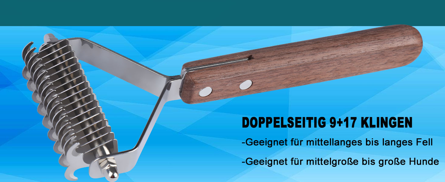 Тріммер для шерсті Coat King - щітка для собак та котів, 14 лез, 184x62 мм