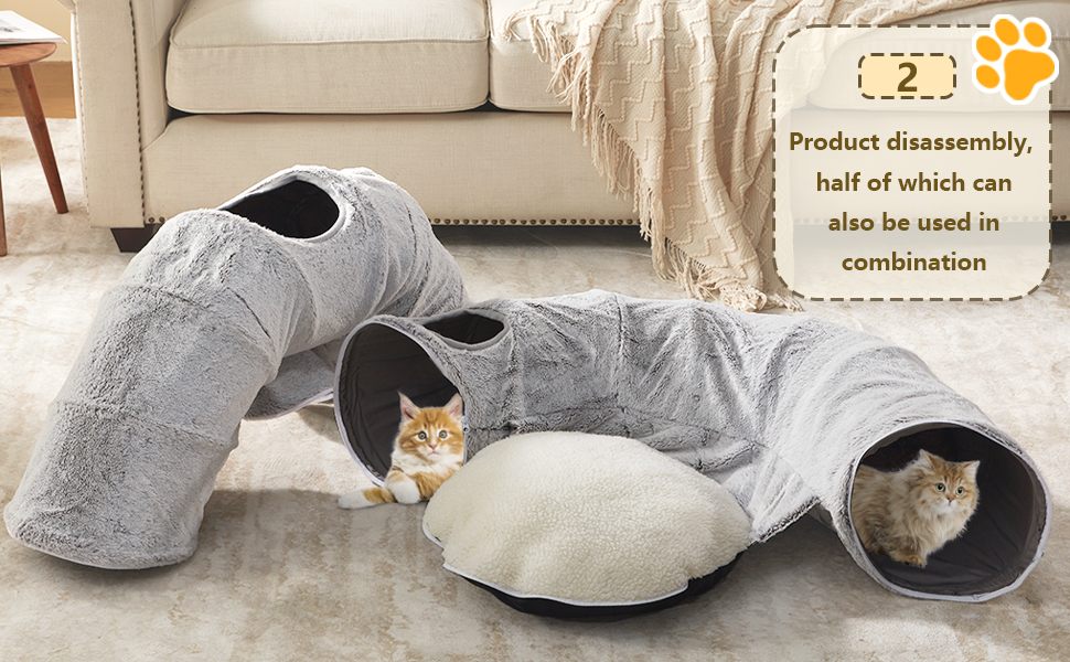 Кігтеточка-бункер для котів WINDRACING - зручне та миле ліжко-бункер з круглим знімним килимком, іграшка для кошенят/цуценят/кроликів, сірого кольору