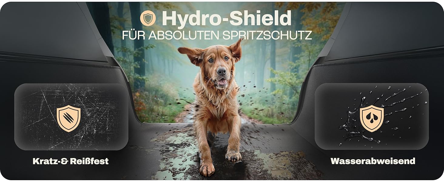 Захист для багажника автомобіля від бруду та подряпин для собак HELDENWERK, стежка, захист бокових стінок та краю, водовідштовхувальний, анти-царапин, універсальний, чорний (Basic)