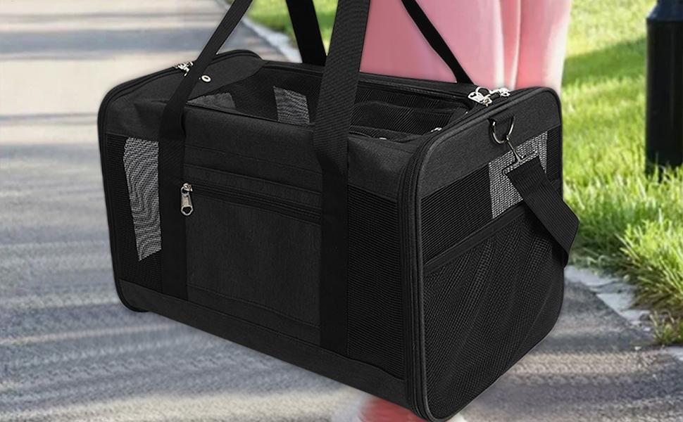 Транспортна переноска для собак та котів | Складане ліжко для котів | Рюкзак для прогулянок, парку, відпочинку на природі, подорожей, дому, кемпінгу, пікніків, покупок, чорний