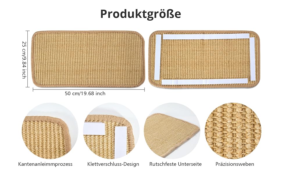Килимок для дряпання котів з сизалю, 2 шт., 50x25 см - захист від подряпин меблів