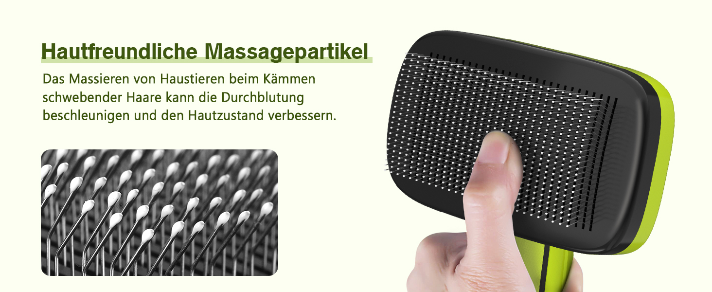 Щітка для собак з довгим хутром Pecute, щітка для котів, щітка для домашніх тварин, самоочисна вичасувальна щітка, гребінець для собак Pecute, м'яко видаляє підшерсток, масажна щітка для догляду за шерстю котів та собак з короткою шерстю