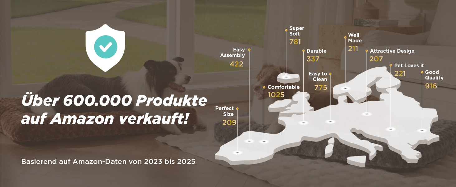 Крісло-лежанка для собак середніх порід BEDSURE - 71x50x7 см, сіре, миюче, з антиковзаючою основою
