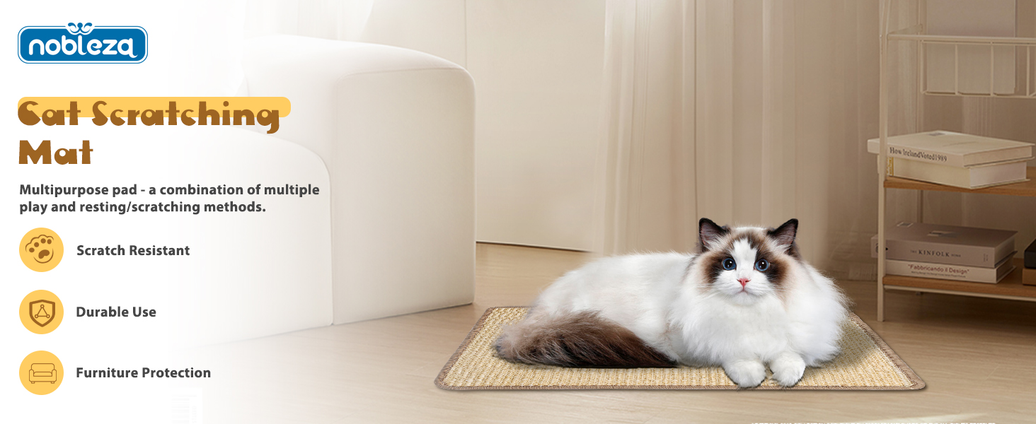 Килимок для дряпання котів Nobleza 2 шт. з сизалю, 60 x 40 см. Захист від подряпин меблів