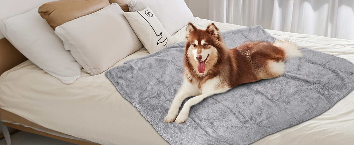 М'яка флісова підстилка для собак і котів Nobleza, 160 x 120 см, світло-сіра
