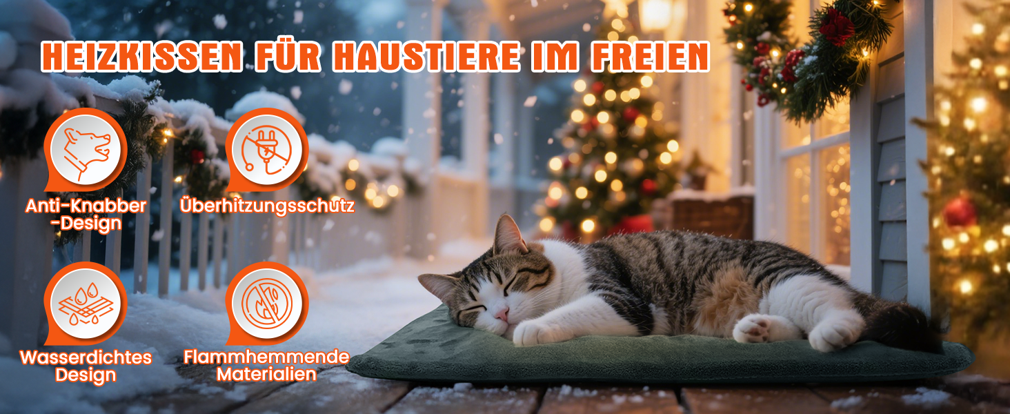 Електричне грілка для тварин на вулицю, вологостійке грілка, автоматичне регулювання температури, стійке до укусів, 40*50 см, сірий