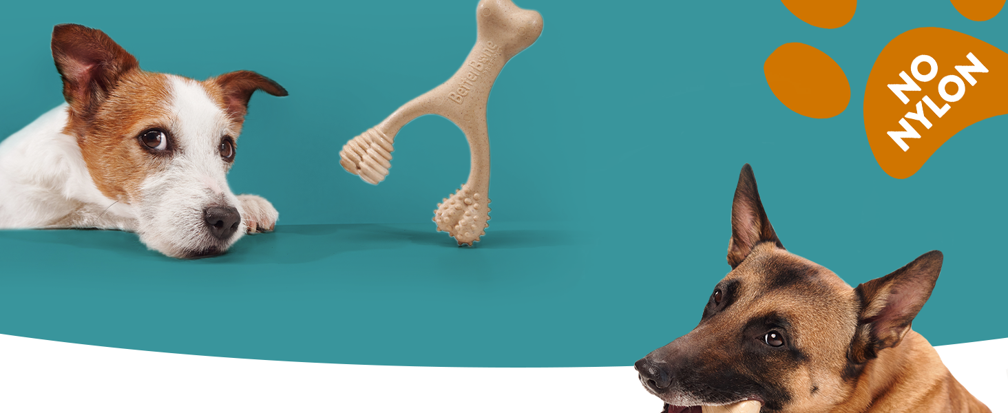 BetterBone – іграшка для собак для жування, велика, надміцна, зі смаком яловичини, безпечна, нейлонова, без ГМО, на основі целюлози, довговічна, не кришиться