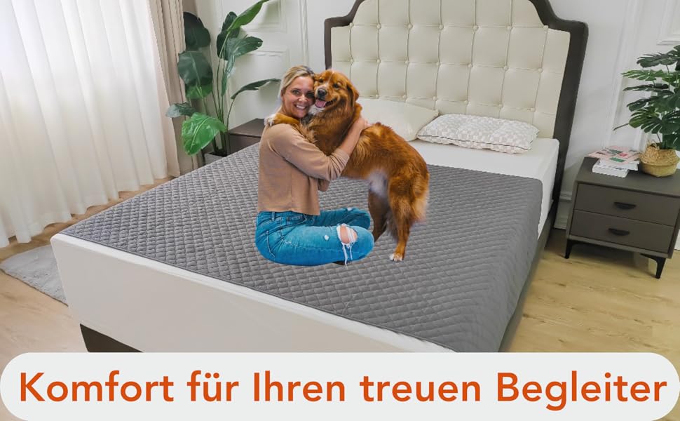 Водонепроникний плед для собак з роликом для ворсу, антиковзаюча ковдра для тварин на диван, машинне прання, 210 x 130 см, темно-сірий