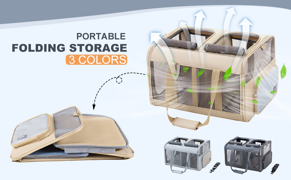 Транспортна сумка PETCUTE для котів середніх розмірів та маленьких собак до 17.5 кг, складана переноска з плечовим ременем та внутрішнім страхувальним шнуром, переноска для котів для подорожей, схвалена авіакомпаніями, темно-сіра