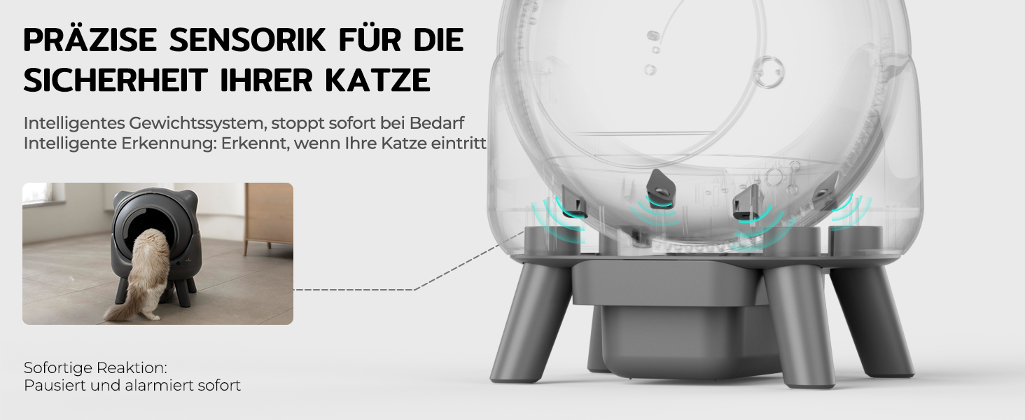 Автоматичний лоток для котів Cura X1: самоочищення, 80+8л, сенсори, контроль через додаток, для кількох котів