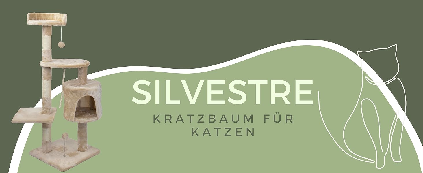 Дряпка Mobiclinic Silvestre середня, 3 рівня, ігровий комплекс для котів, платформи та укриття, європейський бренд, антистресова іграшка, сизалевий канат, бежевий