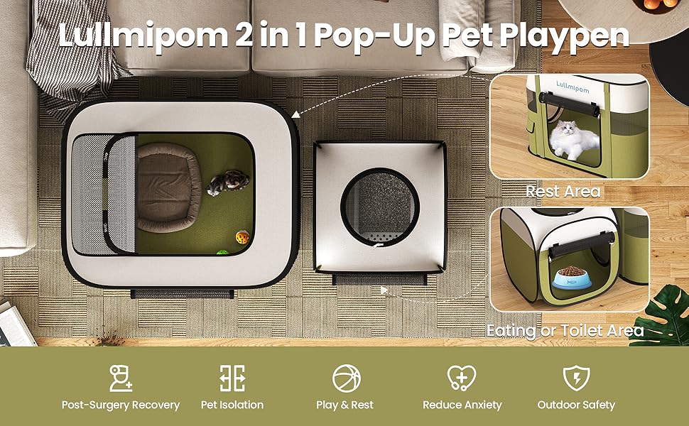 Переносний вольєр для котів та собак, водовідштовхувальний, міцний, для дому та вулиці, Pop-up, з сумкою, для подорожей та кемпінгу