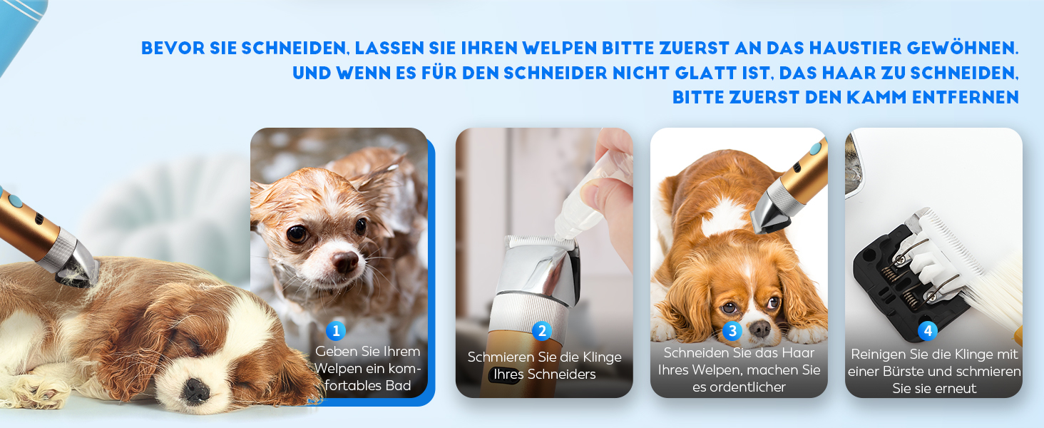 Електрична машинка для стрижки собак CGOLDENWALL 400W – професійна, акумуляторна, з набором насадок 3мм+6мм, 5 годин роботи, тиха (<50db), запобігає заплутування шерсті