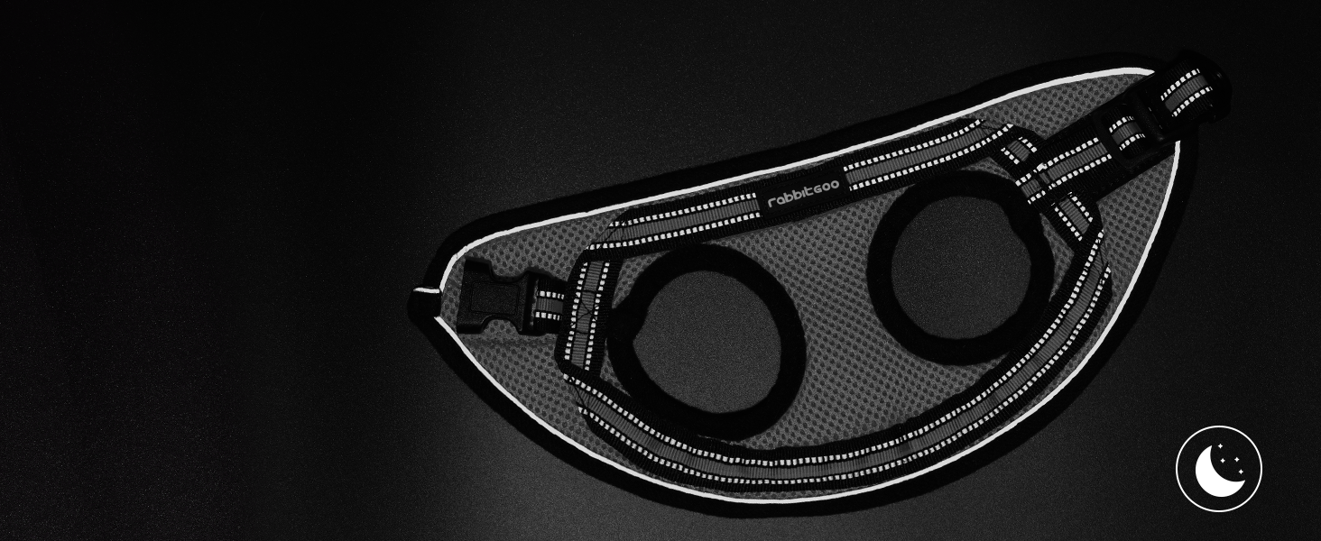 Нашийник та поводок для котів Rabbitgoo - безпечний, регульований, з відбиваючими смугами, сірий, M