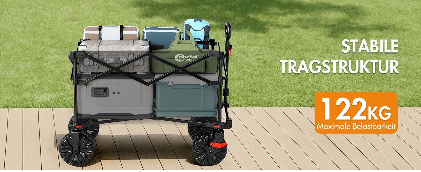 Портал складаний візок для покупок з дахом 350л, 122кг, чорний