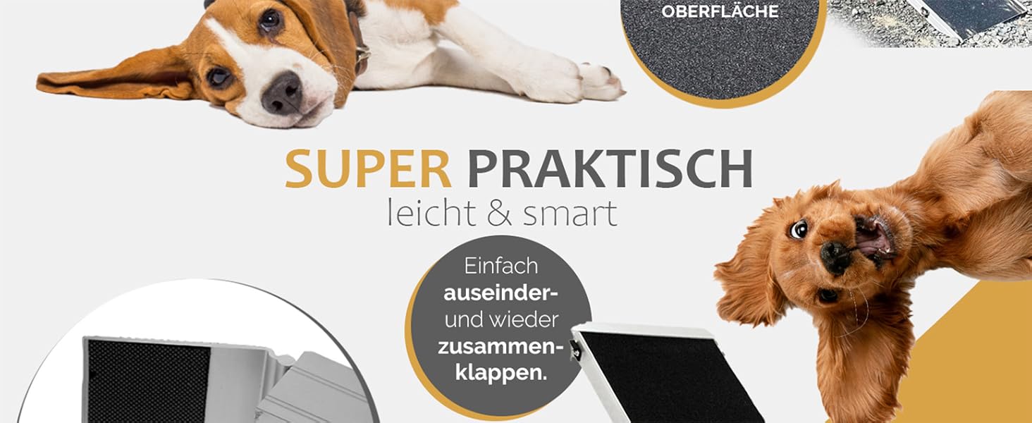 Рампа для собак Petigi: пандус у багажник авто, складна, алюмінієва, різні довжини (122 см)