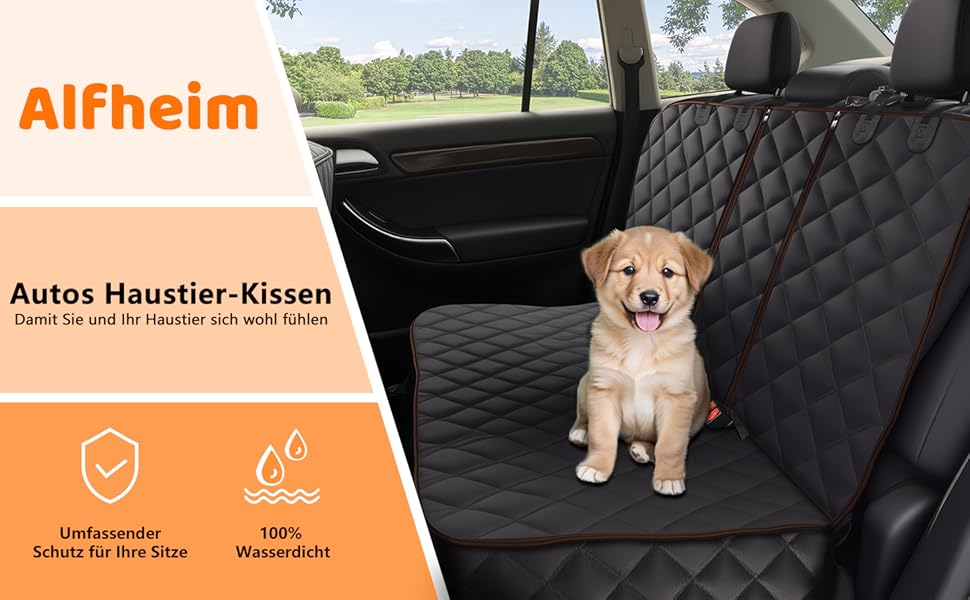 Накладка на сидіння автомобіля для собак Alfheim, водонепроникна, антиковзаюча, сумісна з Isofix, стійка до подряпин, універсальна, коричнева
