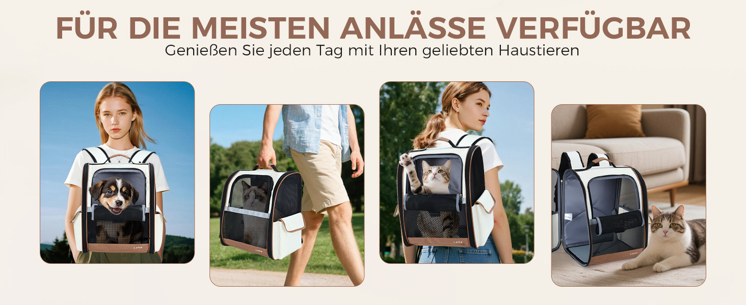 Рюкзак для собак та котів Lekespring (2-8 кг), сірий, з сіткою для прогулянок та подорожей