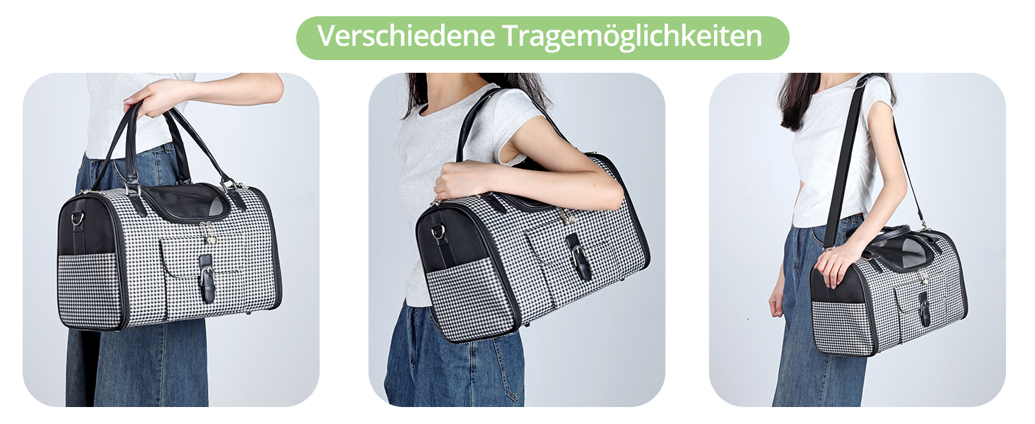 Транспортна сумка для собак та котів TAIKURA, переноска для тварин, дихаюча, з плечовим ременем та кишенями, до 5 кг (40x26x20 см)