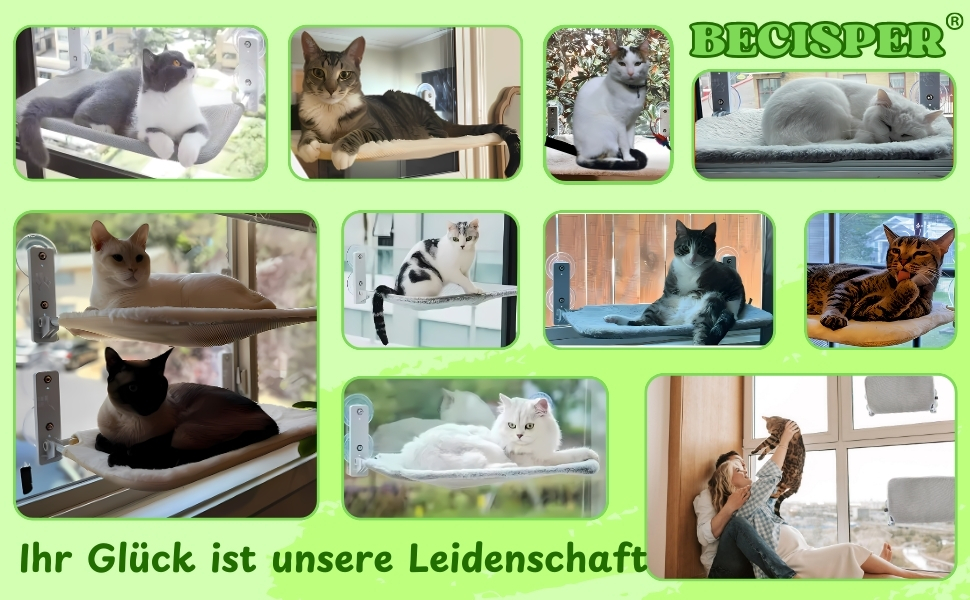 Кішка лежанка-гамак для вікна/стіни, сіра, велика, з іграшкою. BECISPER