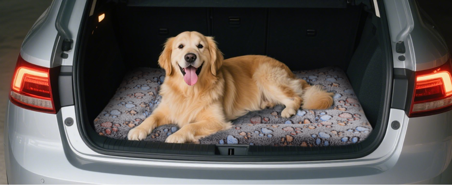 Ортопедичне ліжко для собак BVAGSS, миється, плюшеве, тепле, для собак маленьких, середніх та великих порід, XH083 (100x80 см, Колір: Кофе з лапками)