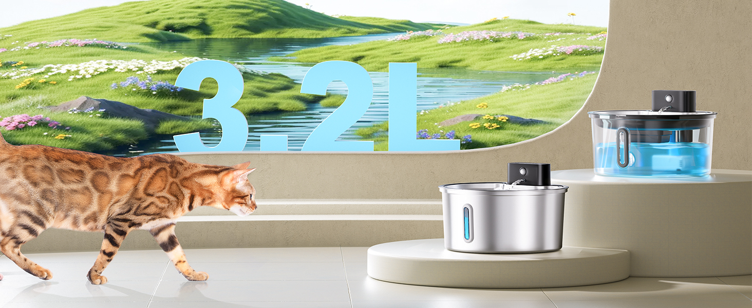 Качалка для котів PawPoll з датчиком руху, акумулятор 4200mAh, 3.2L, нержавіюча сталь, LED, тиха помпа, легко миється