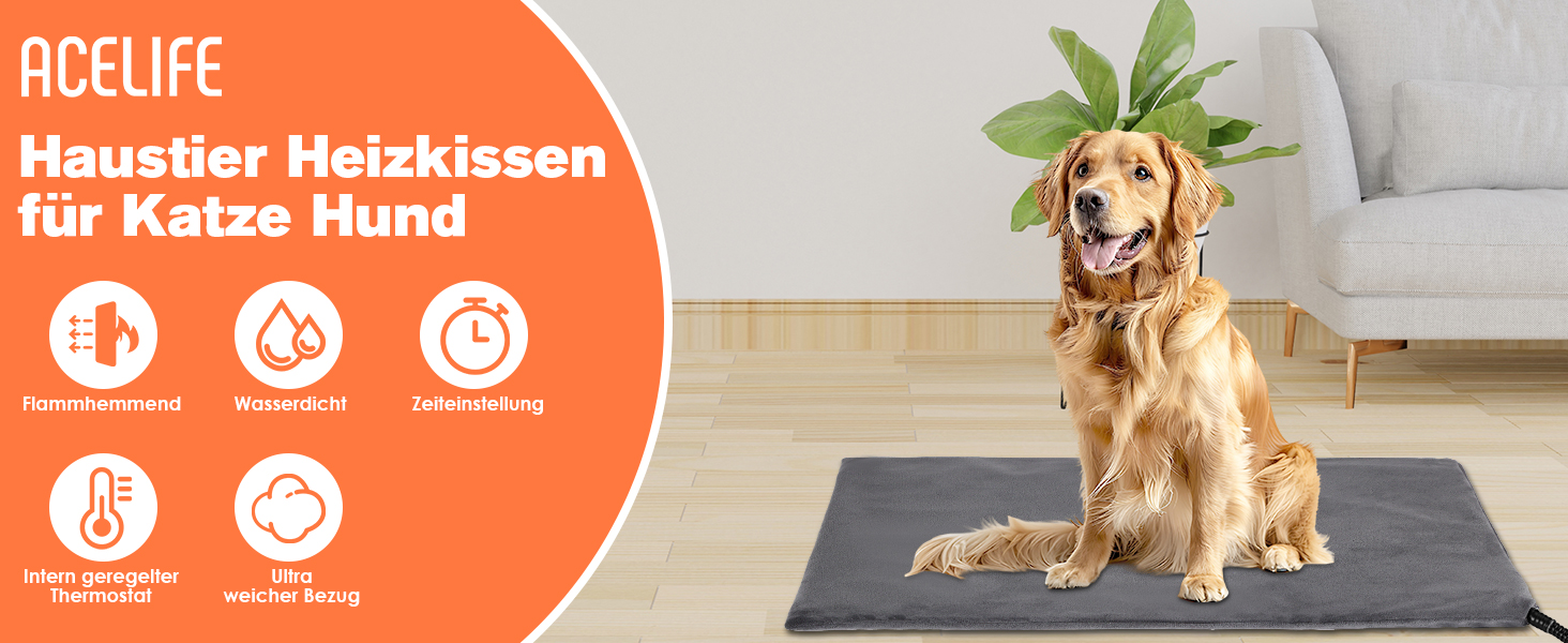 Кілимок для обігріву домашніх тварин: котів, собак, кроликів. Регулювання температури та таймера. 45x45 см