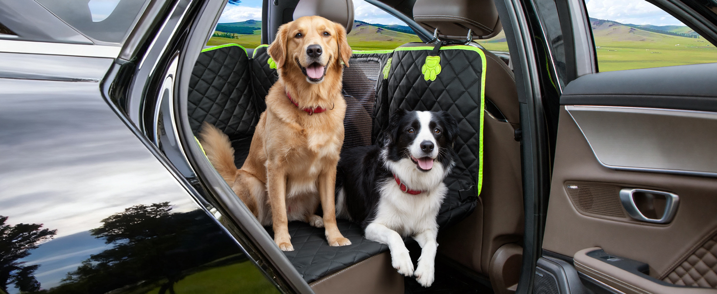 Захисний килимок для собак у машину Pecute 2-в-1: для заднього сидіння та як переноска, водовідштовхувальний, анти-царапин, з жорстким дном