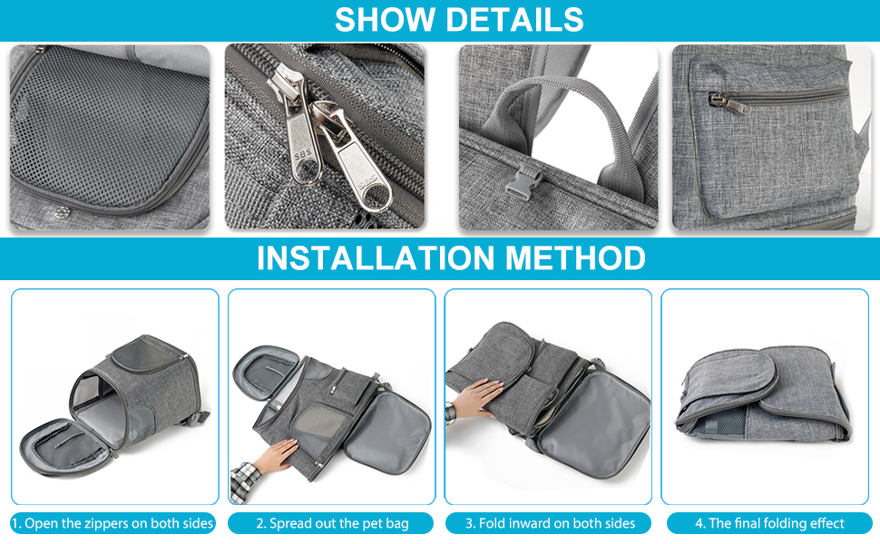 Рюкзак для собак PETCUTE з дихаючою вставкою та м'яким матрацом, складний, з безпечною шлейкою, для подорожей, велосипеду, авіаперельотів, колір імбирно-жовтий