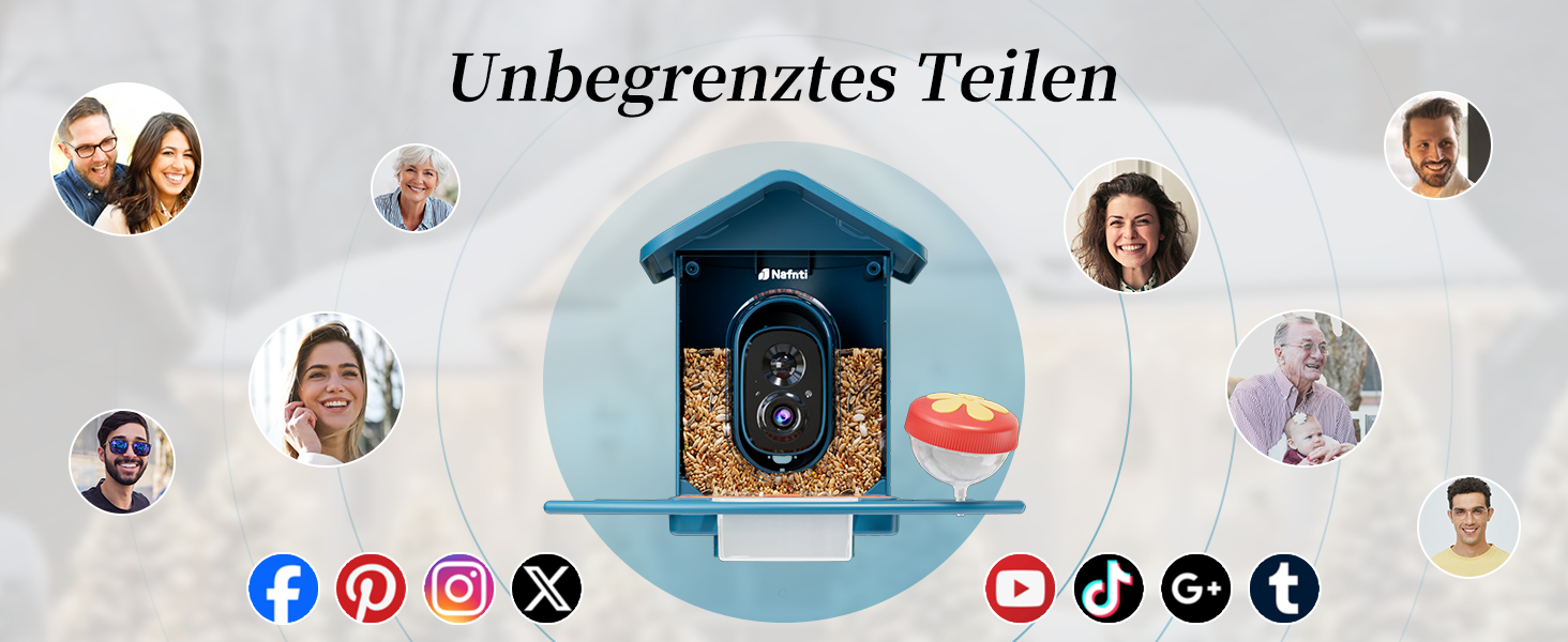 Кормушка для птахів з камерою, AI розпізнавання птахів, 2.4 ГГц/5 ГГц, сонячна, захищена від білок, миттєві сповіщення, 2K камера для заднього двору