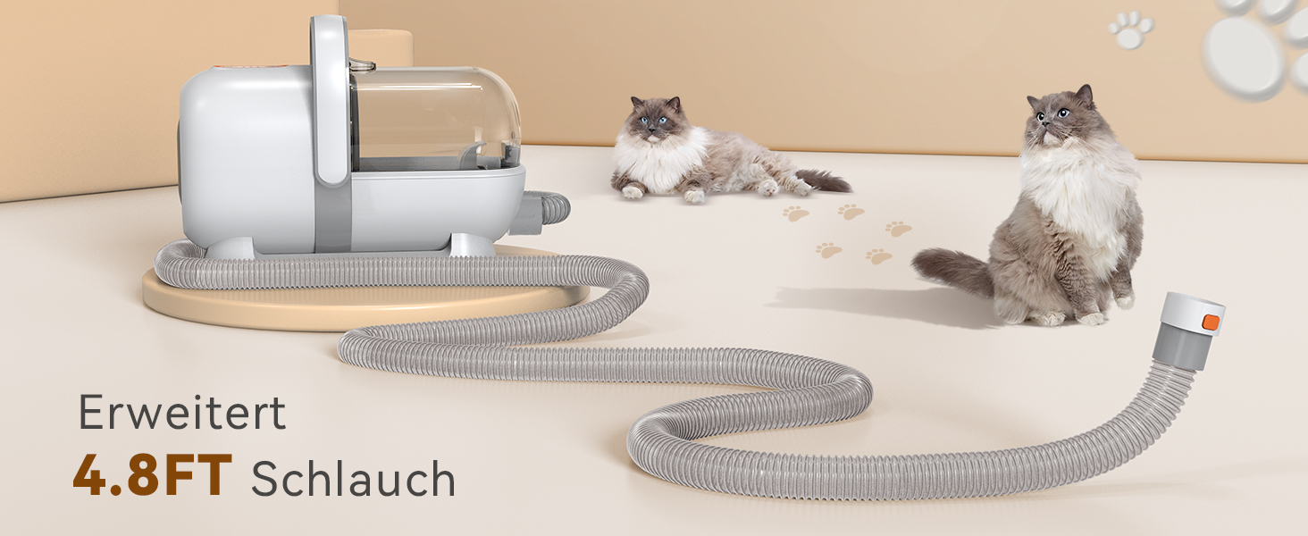 Професійна машинка для стрижки собак Afloia з пилососом, комплект догляду за домашніми тваринами, тиха машинка для собак та котів, професійна машинка для стрижки собак з 7 інструментами, об'єм 1.5л