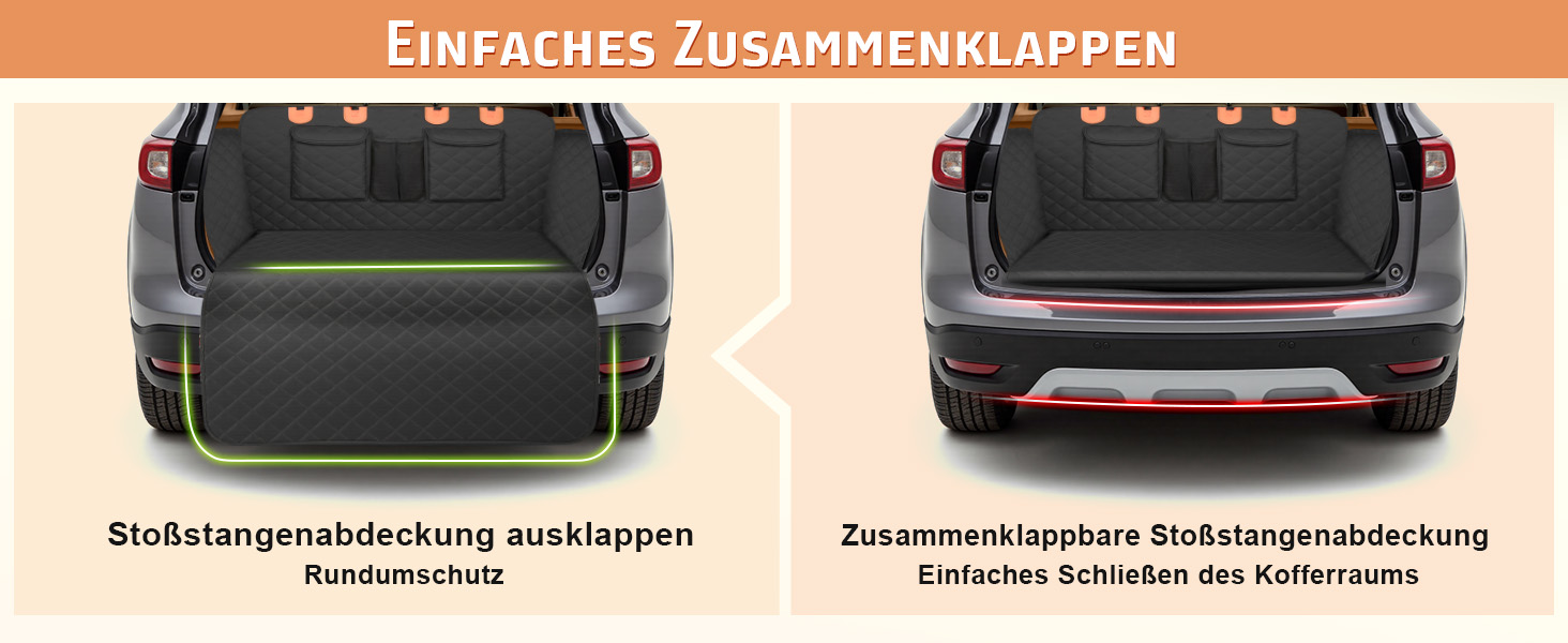 Накидка для собак у машину Gimars, 157x137 см, водовідштовхувальна, стійка до подряпин, універсальна, з передньою панеллю та оглядовим вікном, чорний & оранжевий, килимок у багажник