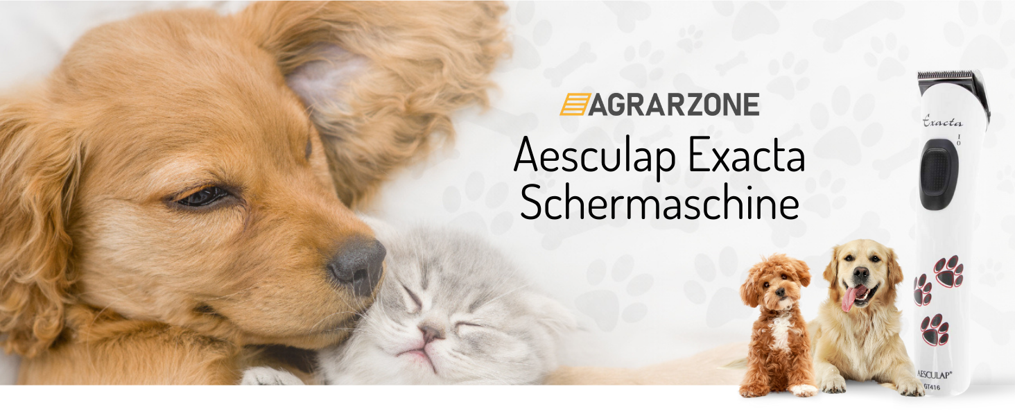 Машинка для стрижки собак Agrarzone Edition Aesculap Exacta, біла - з запасним лезом, триммер для лап, тиха, без вібрації, легка