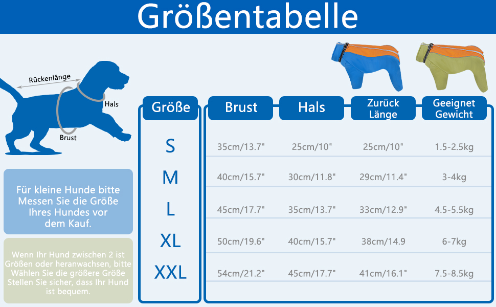 Водонепроникний зимовий одяг для собак CHZIMADE: тепла флісова жилетка та куртка для маленьких собак та цуценят. Відбиваючий дизайн, блакитний колір, розмір M