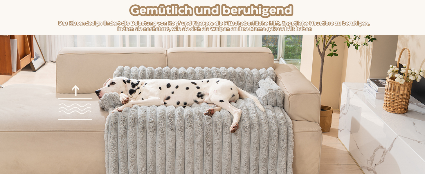 М'яке ліжко для собак Avont з плюшевим покриттям, підходить для собак та котів, знімний та пральний чохол, антиковзаюче дно (Світло-сірий, 105 x 18 x 95 см)
