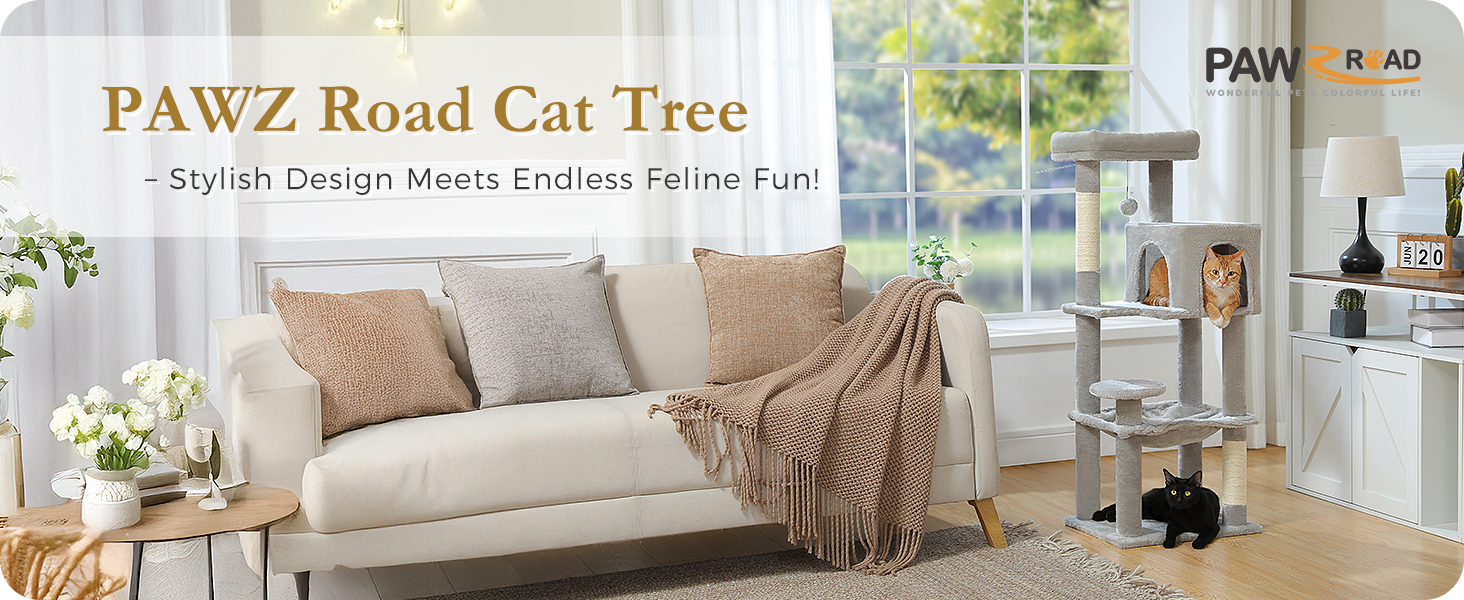 PAWZ Road Котячий комплекс з драбиною та будиночком, 113 см, зелений. Двоярусна кішка, кігтеточка, лежанка для котів, котячий будинок, турнік, кішка, витривала