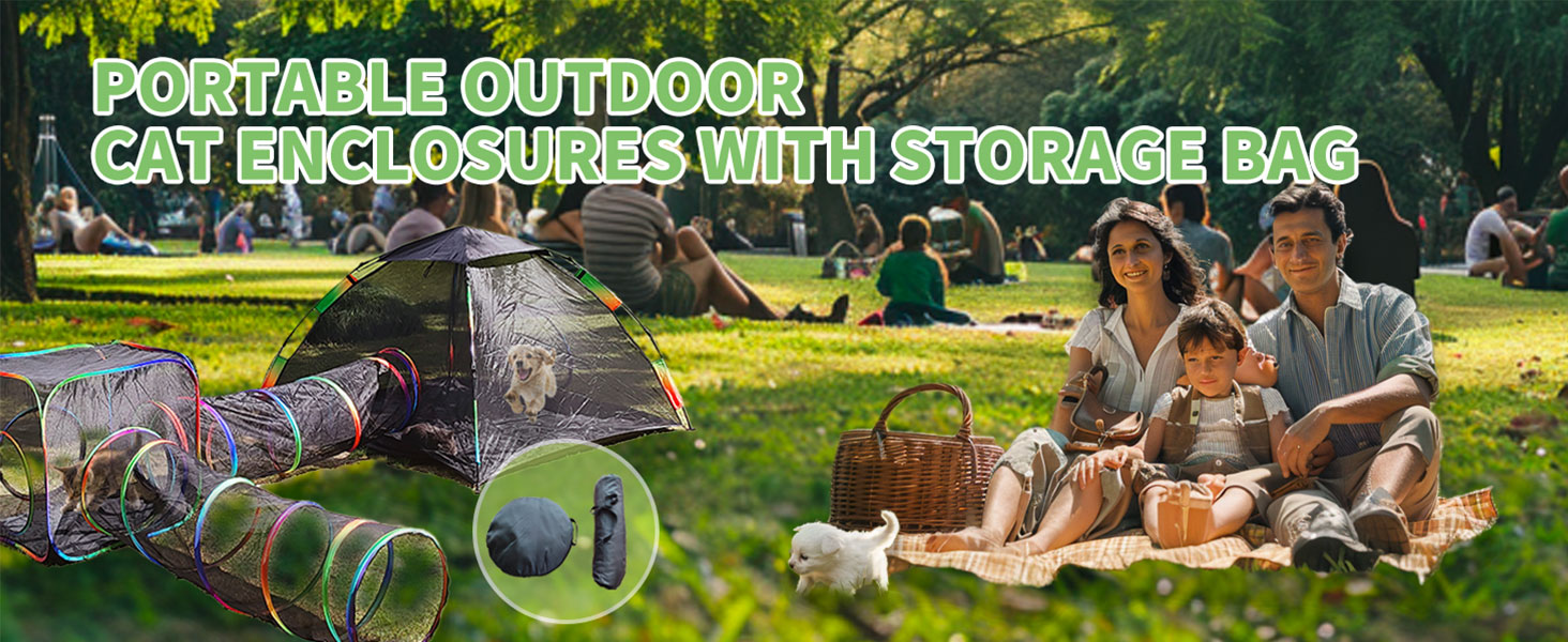 Клітка для котів Homegroove 4-в-1, набір для котів на вулицю з наметом та тунелем, для дрібних тварин