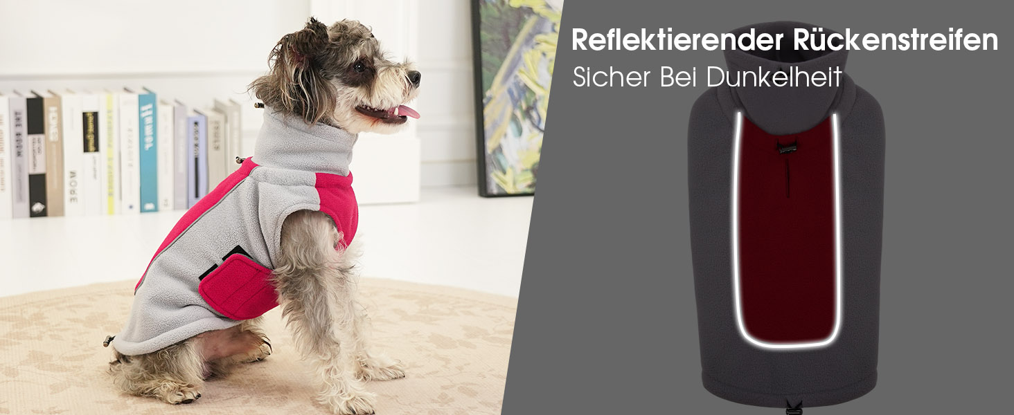 Теплий флісовий пуловер для собак - зимовий пуловер з подвійним шаром, розмір L, обхват грудей 48 см, обхват шиї 33 см, блакитний