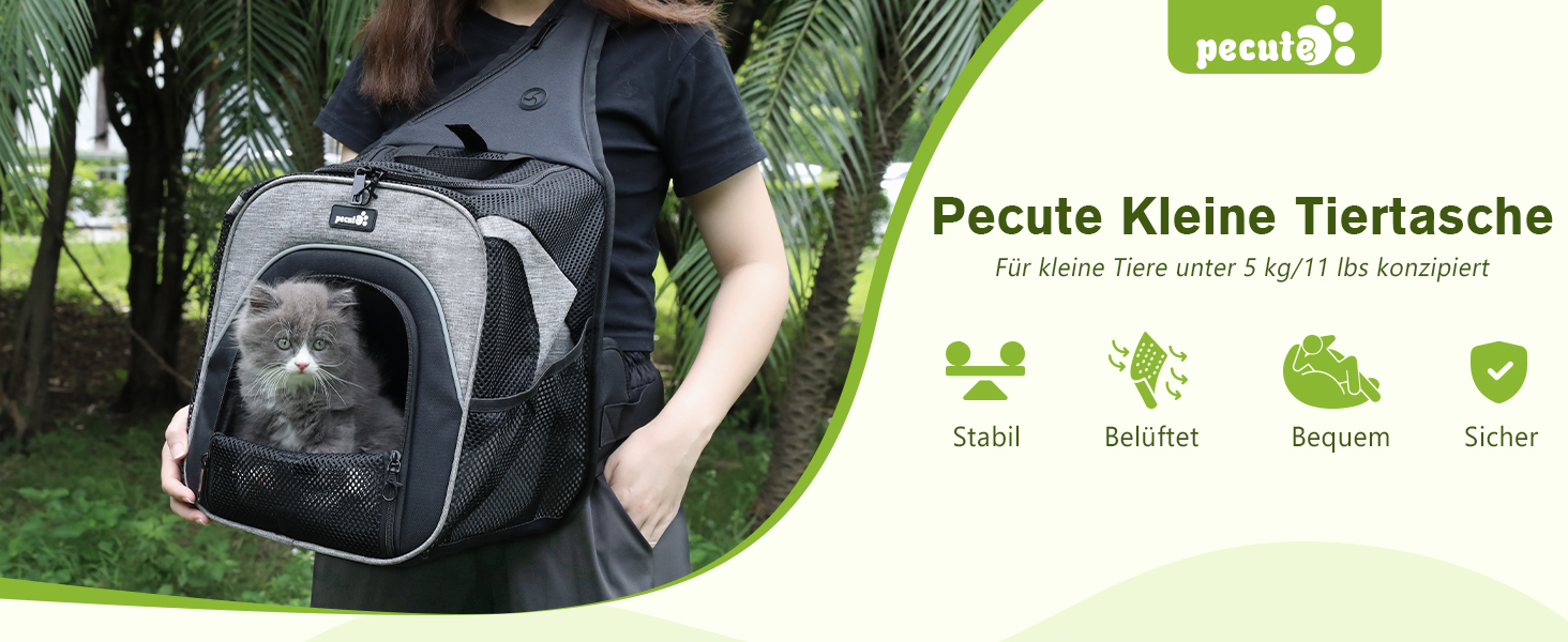 Транспортна сумка для кота Pecute: рюкзак для котів, чихуахуа, йоркширського тер'єра (до 3,5 кг), дихаюча, легка, складна