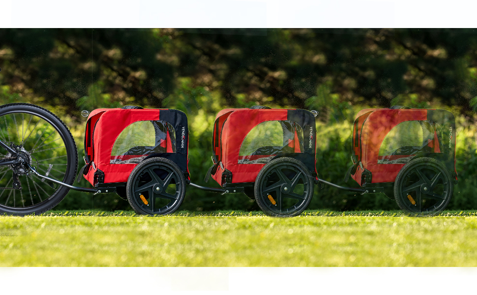 Фаркоп для велосипеда SogesHome: Перевезення собак, XXL, 600D Oxford, Червоно-Чорний