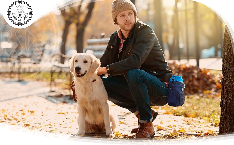 Преміум сумка для ласощів HUND IST KÖNIG для собак - універсальна, містка, з дозатором для відходів та електронною книгою для дресирування (сірий, 16 x 18 x 6 см)