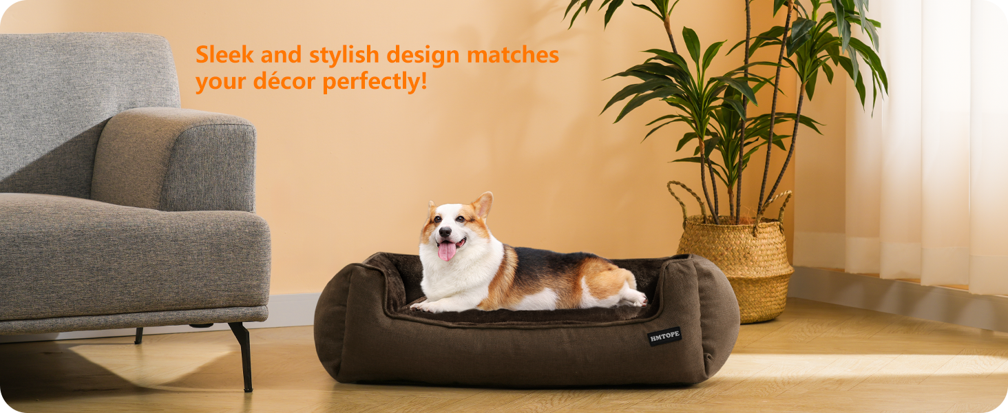 Ліжко для собак, лежанка для собак, подушка для собак, корзина для собак. Знімне та пральне, коричневого кольору, 90 x 75 x 25 см