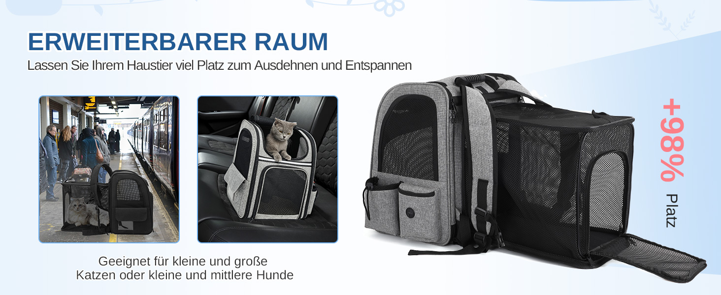 Рюкзак для кота/собаки Dogat: зручний та дихаючий рюкзак-переноска для подорожей, сірий