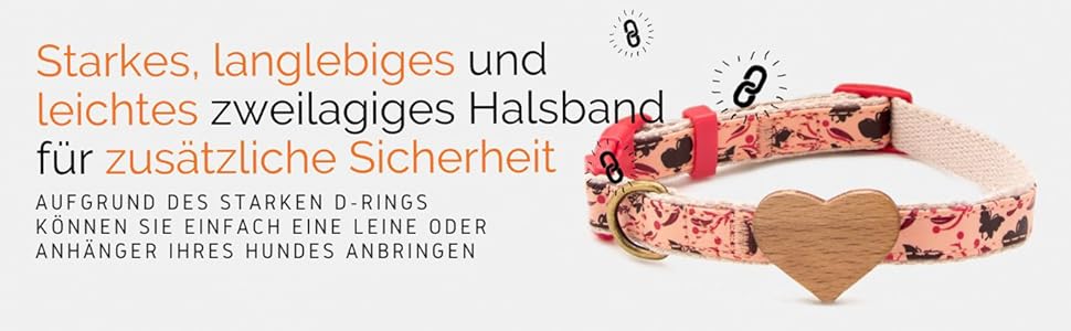 Нашийник для собак Pettsie з серцем та браслетом дружби, регульовані розміри S та M, зручний дизайнерський льон, міцний та довговічний, чудовий подарунок для любителів собак (35,6 - 50,8 см (M), Червоний)